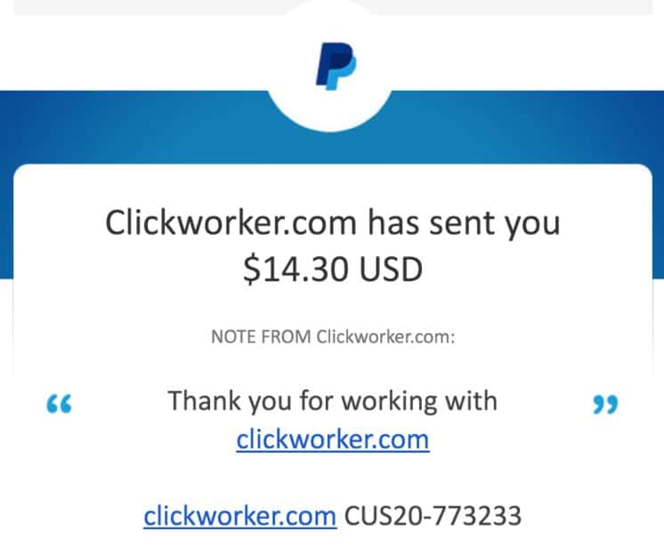 clickworker payment proof paypal