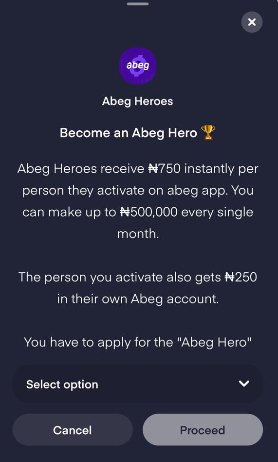 abeg heroes formally abeg referral 